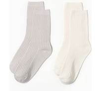 Набор женских носков KAFTAN Base, 2 пары, размер 36-39 (23-25 см) молочн/сер 10321977