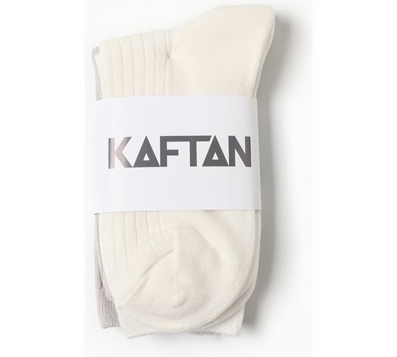 Набор женских носков KAFTAN Base, 2 пары, размер 36-39 (23-25 см) молочн/сер 10321977