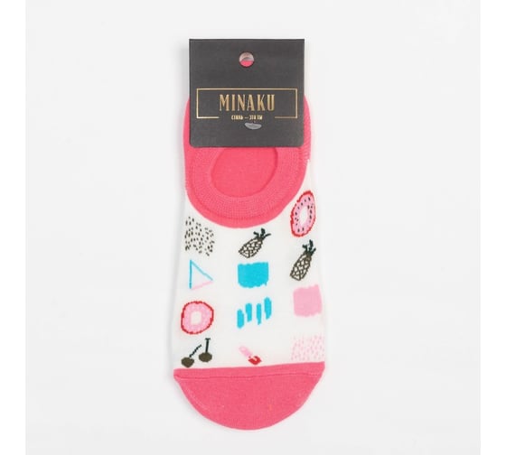 Носки-следки MINAKU "Рисунок", цв. розовый р-р 36-39 (23-25 см) 7524088