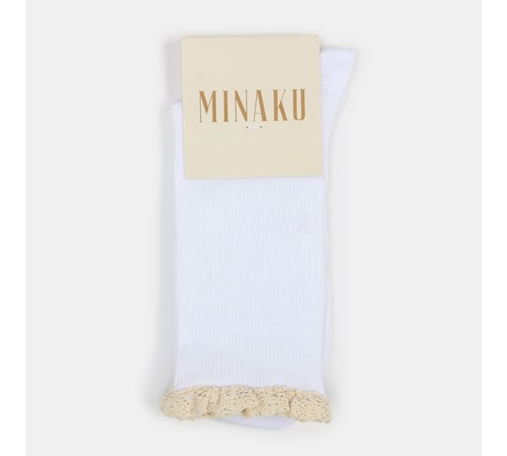 Женские носки MINAKU с рюшей цвет белый, р-р 36-39 (25-27 см) 9519671