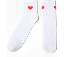 Женские носки MINAKU "Сердце" , цвет белый, р-р 36-39 (23-25 см) 10291383