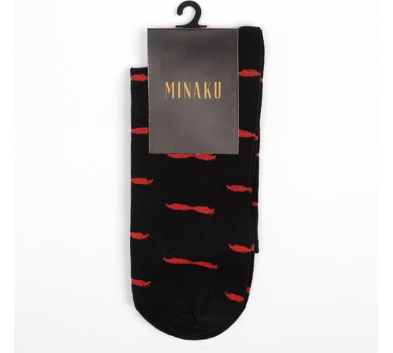 Носки MINAKU "Усы" мужские цвет черный, размер 42-43 (29 см) 7516988