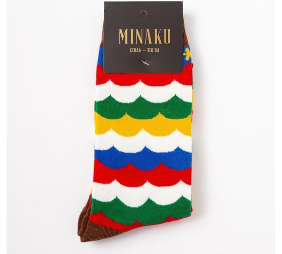 Носки MINAKU "Разноцветные" размер 36-41 (23-27 см) 5097399