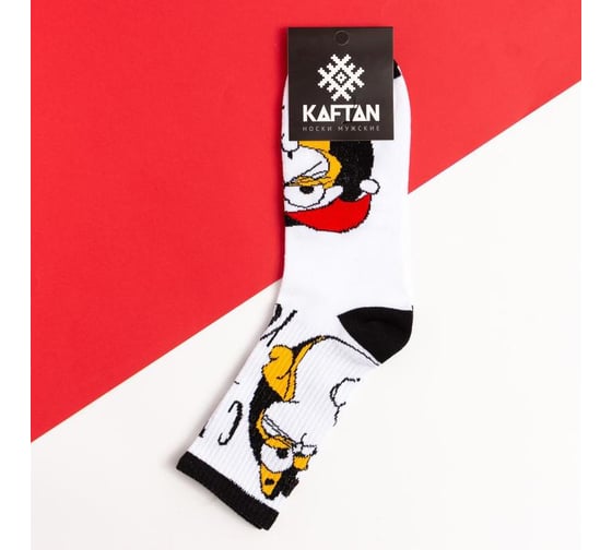 Носки мужские KAFTAN "Fхck" размер 41-44 (27-29 см), белый 7028661
