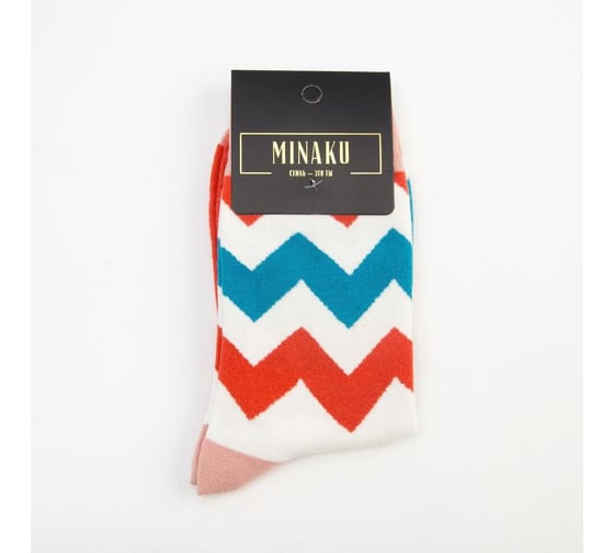 Носки MINAKU "Зигзаги" размер 36-39 (23-25 см) 6882922