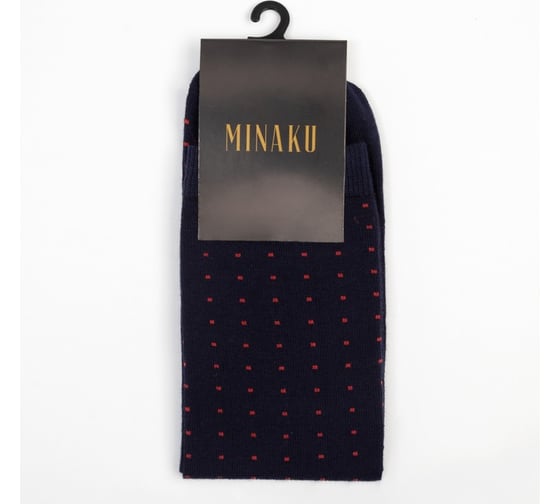 Носки MINAKU "Красные точки" мужские цвет синий, размер 42-43 (29 см) 7516990