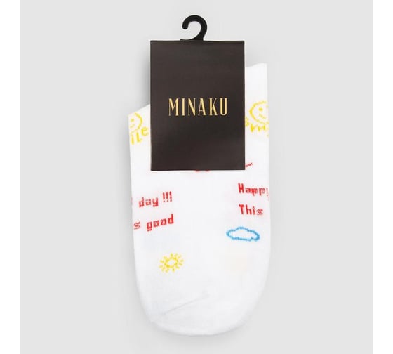 Носки женские MINAKU "Happy day" цвет белый, размер 36-37 (23 см) 7313577