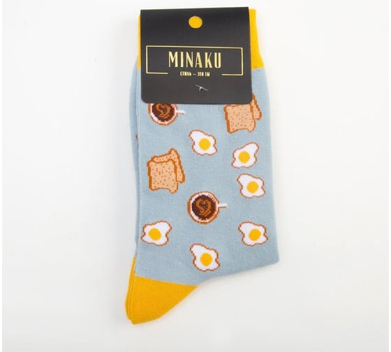 Носки MINAKU "Яичница" размер 36-41 (23-27 см) 6882919