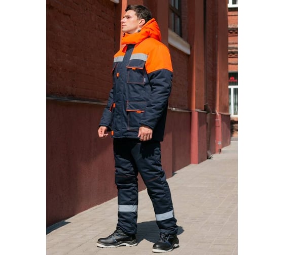 Костюм утепленный ООО ГУП Бисер Интер Orange синий/оранж/СВП, размер 104-108, рост 170-176 4660391400634