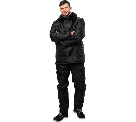 Куртка утепленная ООО ГУП Бисер Работник BLACK Оксфорд черный, размер 128-132, рост 194-200 4660391425408
