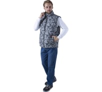 Мужской жилет ГК Спецобъединение САТУРН утеплённый, цвет серый (абстракция) (104-108), Жил 411/104