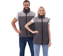 Жилет утепленный URSUS "Фаворит" темно-серый, со светло-серой кокеткой, ткань оксфорд ЖИЛ557-308/44-46