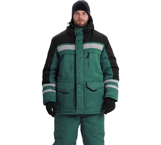 Костюм зимний URSUS "ЗИМНИК" куртка/брюки, цвет темно-зеленый/черный КОС631-127/64-66, 170-176 1