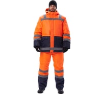 Костюм зимний URSUS "СКАНДИН-ДОРОЖНЫЙ" куртка/полукомбинезон, цвет оранжевый/темно-синий КОС639-461/64-66, 182-188