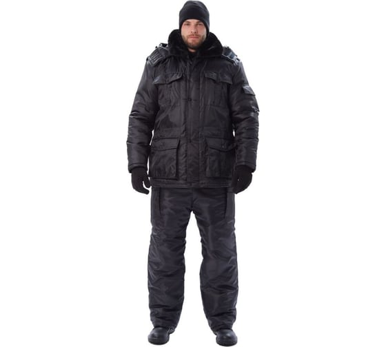 Куртка мужская зимняя URSUS "Охрана" черная КУР606-280/60-62, 170-176