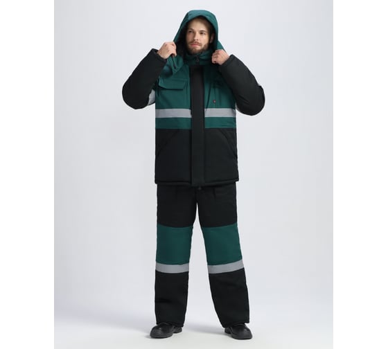 Костюм зимний ФАКЕЛ Профи-Норд IMP (тк.Смесовая,240) п/к, черный/темно-зеленый 87490367.018 1