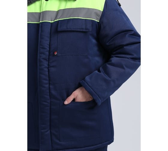 Костюм зимний ФАКЕЛ Труженик-Ультра СОП (тк.Смесовая,210) брюки, темно-синий/лимонный 87491265.017 1