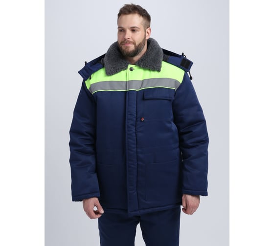 Костюм зимний ФАКЕЛ Труженик-Ультра СОП (тк.Смесовая,210) брюки, темно-синий/лимонный 87491265.020 1