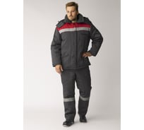 Зимний женский костюм с полукомбинезоном Факел Вектрон-2 СОП У. (ткань смесовая, 240) черный/красный/серый 87491680.018