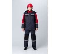 Зимний женский костюм с полукомбинезоном Факел Вектрон-2 СОП У. (ткань смесовая, 240) черный/красный/серый 87491680.011