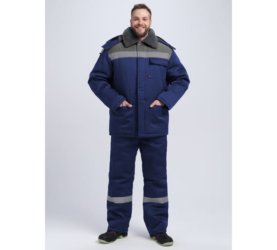 Куртка зимняя ФАКЕЛ Бригада NEW (тк.Смесовая,210), темно-синий/серый 87491262.014 1
