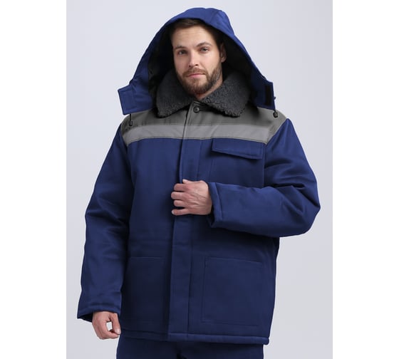 Куртка зимняя ФАКЕЛ Бригада NEW (тк.Смесовая,210), темно-синий/серый 87491262.004 1