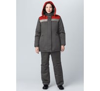 Женская зимняя куртка Факел Кнейд СОП (ткань смесовая, 210), т.серый/красный 87466423.029