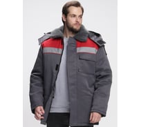 Куртка зимняя ФАКЕЛ Бригада NEW ткань смесовая, 210г/м2, темно-серый/красный 87466431.009