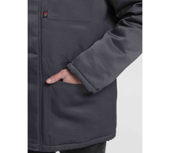 Куртка зимняя ФАКЕЛ Бригада NEW ткань смесовая, 210г/м2, темно-серый/красный 87466431.019