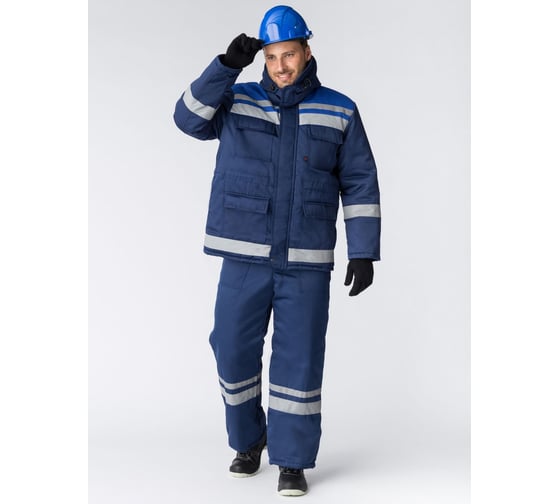 Костюм зимний ФАКЕЛ Горизонт-Люкс ткань смесовая, 210 г/м2, брюки, темно-синий/васильковый 87468911.023