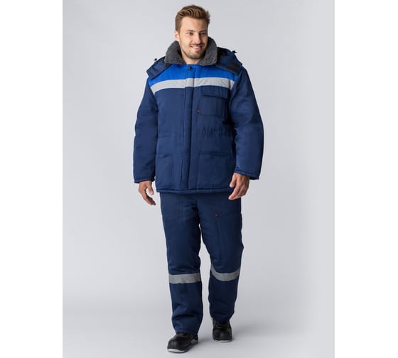 Костюм зимний ФАКЕЛ Труженик-Ультра-2 ткань смесовая, 210 г/м2, п/к, темно-синий/васильковый 87475890.031 1