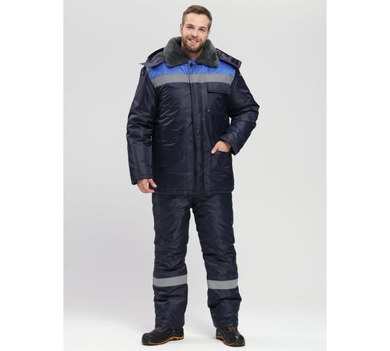 Костюм зимний ФАКЕЛ Труженик-Ультра-2 ткань Оксфорд, п/к, темно-синий/васильковый 87477039.023 1