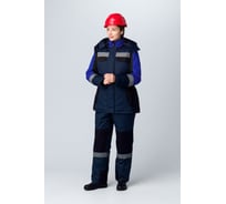 Женский зимний костюм с полукомбинезоном Факел Вектрон-2 СОП У. (ткань смесовая, 240) т.синий/черный/васильковый 87491681.009