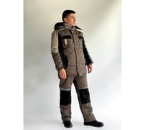 Костюм зимний ФАКЕЛ Мега IMP ткань смесовая, 240 г/м2, брюки, коричневый/черный/бежевый 87494652.025