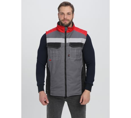 Утепленный жилет Факел Вектрон СОП (ткань смесовая, 240), серый/черный/красный 87468199.009