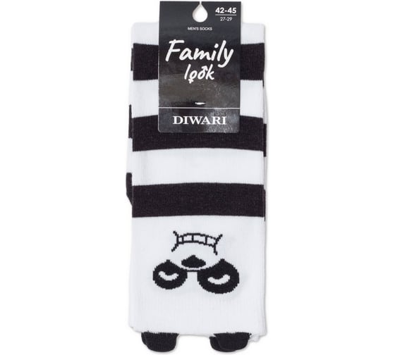 Носки мужские DIWARI FAMILY LOOK 21С-27СПА рис. 155 белый-черный, размер 42-45 1001331780040348155
