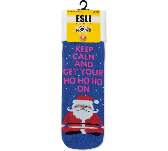 Носки женские ESLI HOME LINE (Махровые) 52-117 рис. 338 синий, размер 38-39 1001321980040026339
