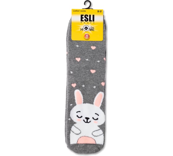 Носки женские ESLI HOME LINE (Махровые) 52-118 рис. 028 серый, размер 36-37 1001321990020016028