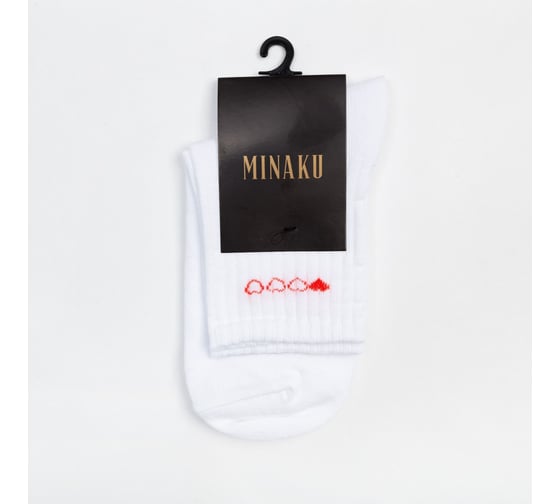 Носки женские MINAKU "Сердечки" цвет белый, размер 38-39 (25 см) 7425342