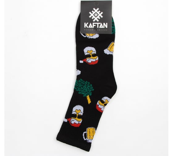 Носки мужские KAFTAN "Банька НГ" размер 41-44 (27-29 см), черный 7816349