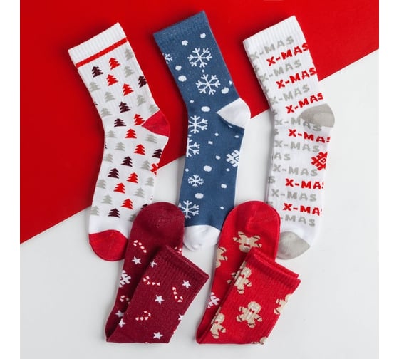 Набор женских носков KAFTAN "X-MAS" размер 36-40 (23-25 см), 5 пар 4458917