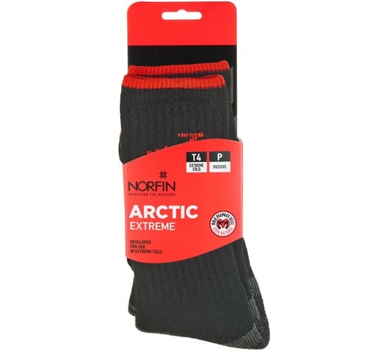Носки NORFIN T4P ARCTIC MERINO EXTREME CREW р. 39-41/M 304747-02M