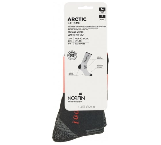 Носки NORFIN T4P ARCTIC MERINO EXTREME CREW р. 45-47/XL 304747-04XL