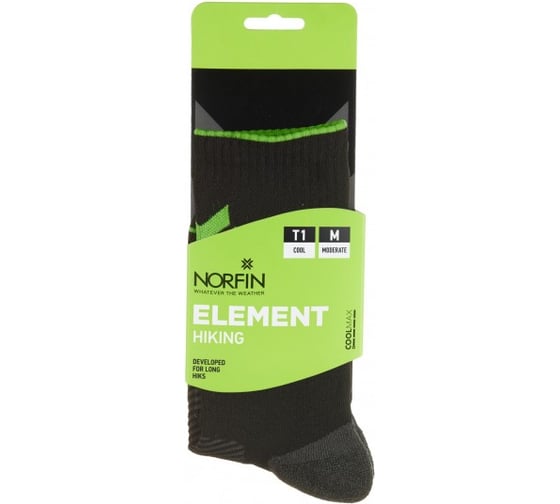 Носки NORFIN T1M ELEMENT HIKING COOLMAX CREW р.(39-41) M 304714-02M