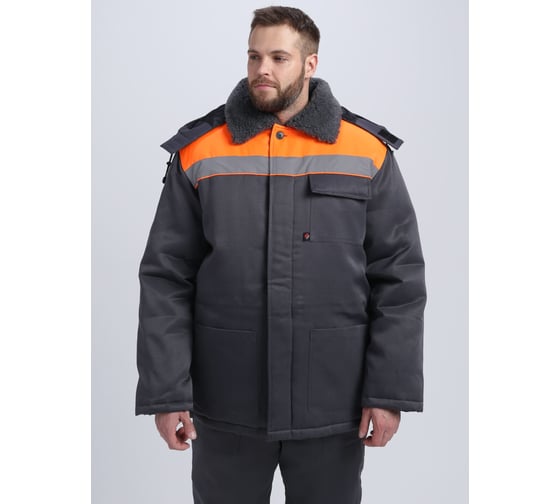 Костюм зимний Факел 87491234 Труженик-Ультра СОП ткань смесовая, 210 г/м3, брюки, темно-серый/оранжевый 87491234.001