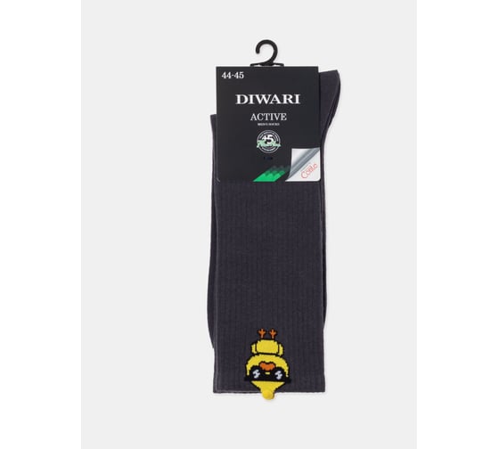 Носки мужские удлиненные DIWARI ACTIVE 23С-141СП рис 967, р-р 44-45, темно-серый 1001332530050017967