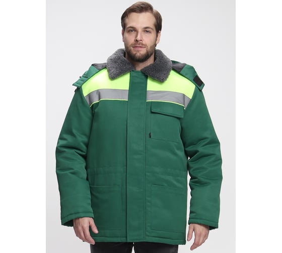 Куртка зимняя Факел Бригада NEW (ткань смесовая, 210), зеленый/лимонный 87487711.015