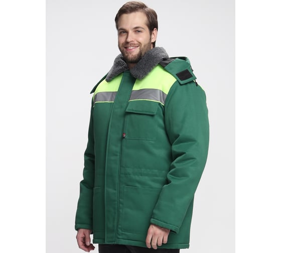 Куртка зимняя Факел Бригада NEW (ткань смесовая, 210), зеленый/лимонный 87487711.018