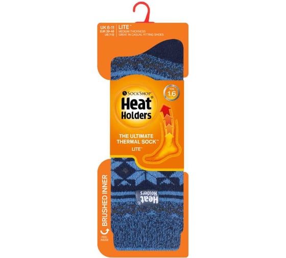 Термоноски мужские Heat Holders LITE р 39-45, denim-navy fairisle LTMHH506NVY