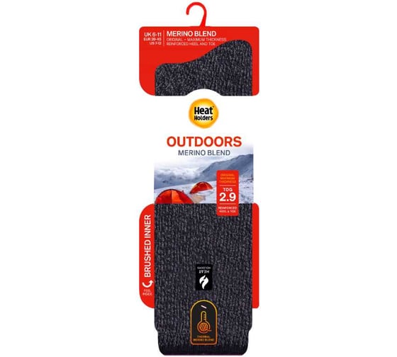 Термоноски мужские Heat Holders MERINO BLEND LONG р 39-45, black BSWHM07H1BLK